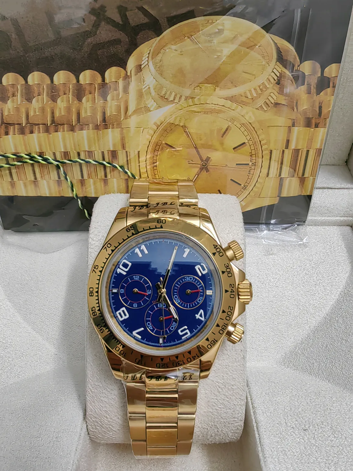 Z oryginalnym pudełkiem Wysokiej jakości zegarek 40 mm 116503 116508 116509 116519 116523 SAPPHIRE 18K Gold Blue No Chronograph Mechanical Automatic Mens Watches 2024