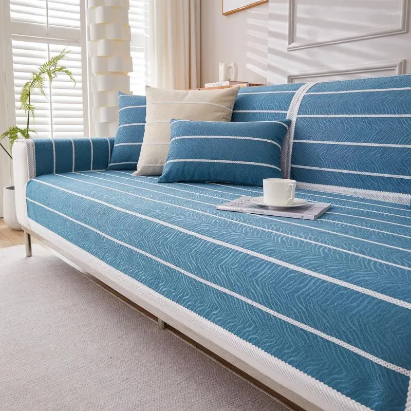 Чехлы на стулья, современные белые линии, диванное полотенце, универсальный чехол в скандинавском стиле, нескользящий комбинированный диван для декора гостиной