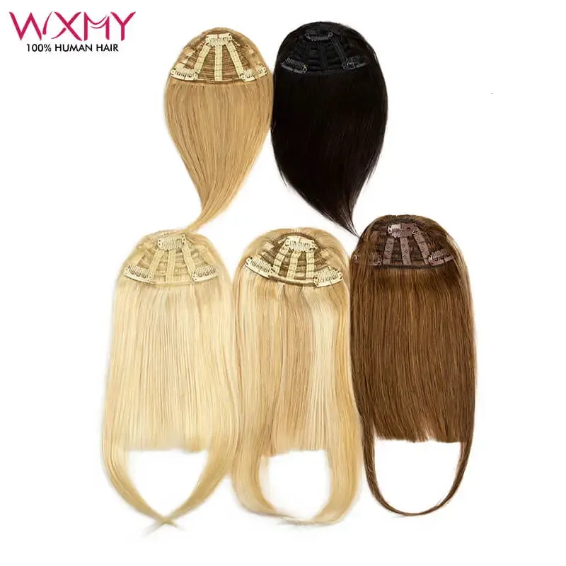 Lace S proste Remy Human Hair Bangs 3 klipsy w Muticolor 20G Mały Fringe Natural Look 230928