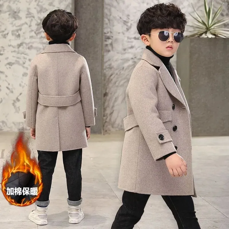 Autumn Trench Coat, Boys Wool Blend Blazer Jacket: Fashionable