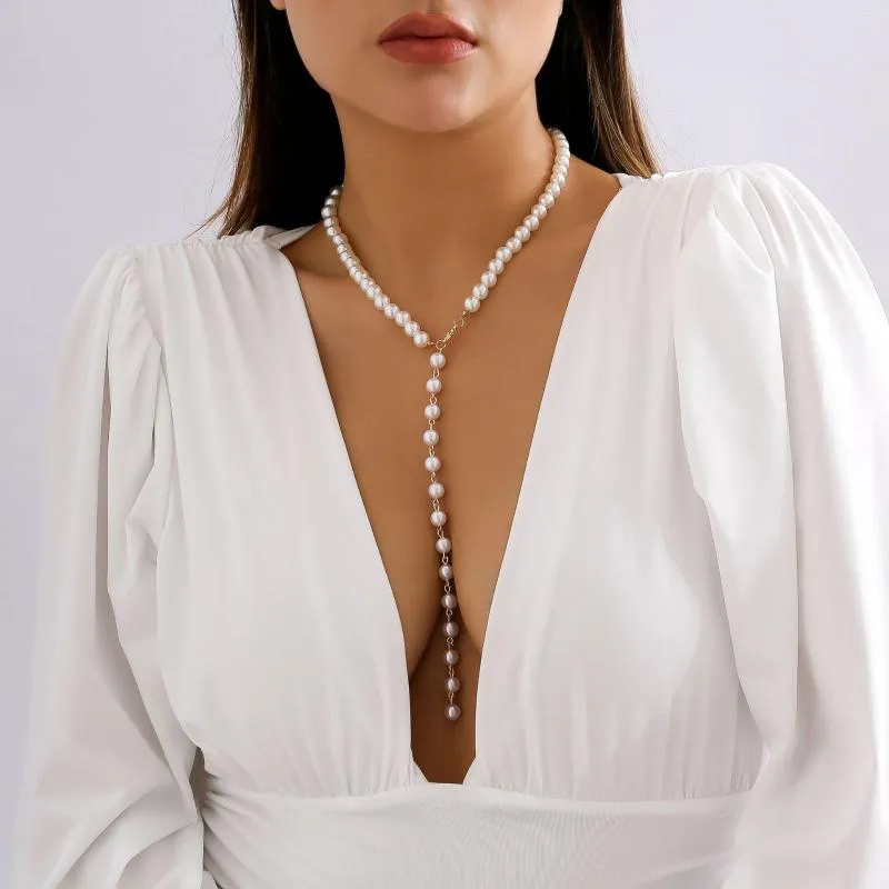 Choker 2023 Fashion Trend Unique Design Elegant And Exquisite Y-shaped Pearl Necklace For Women Jewelry Wedding Party Premium Gift