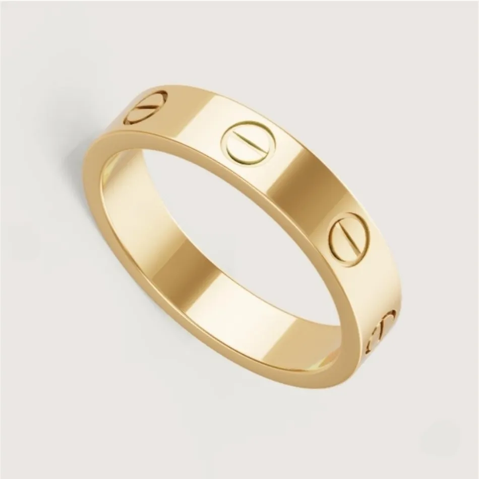 designer ring ove ring for woman luxury ring designer jewelry design sense 5MM or 6MM Width Ring Multi-Size Rings 18K Gold Plated Rings Unisex Rings
