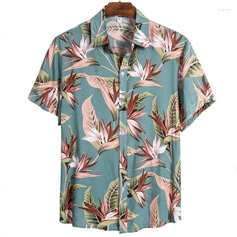 Heren Casual Shirts Zomer Hawaiiaanse 3D Gedrukt Oversized Bloemen Shirt Plant Patroon Strand Tropic Street Vakantie Harajuku Tops Kleding