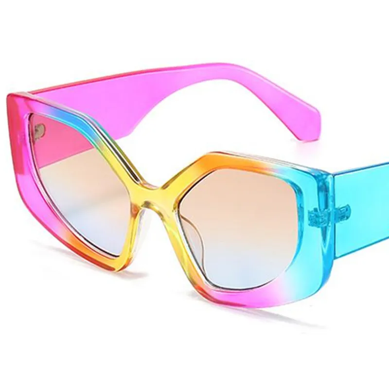 Fashion Sunglasses Unisex Cat Eye Sun Glasses Adumbral Anti-UV Spectacles Oversize Frame Eyeglasses Personalized Colorful Rainbow Ornamental