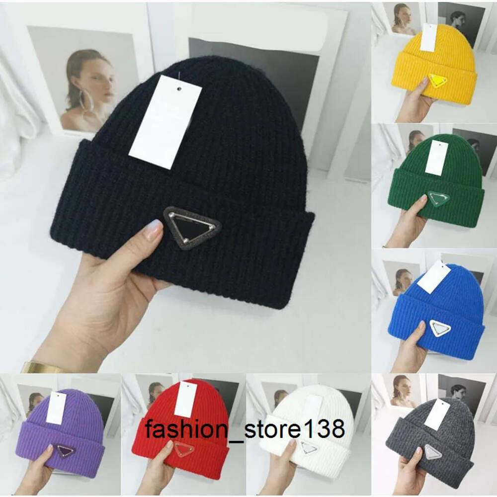 Beanieskull Caps Groothandel 16 Styles Classic Designer Autumn Winter Solid Color Beanie Hats Heren Mens Mode Brand Merk Triangle Letter Skull Caps Warm Wool Knust C