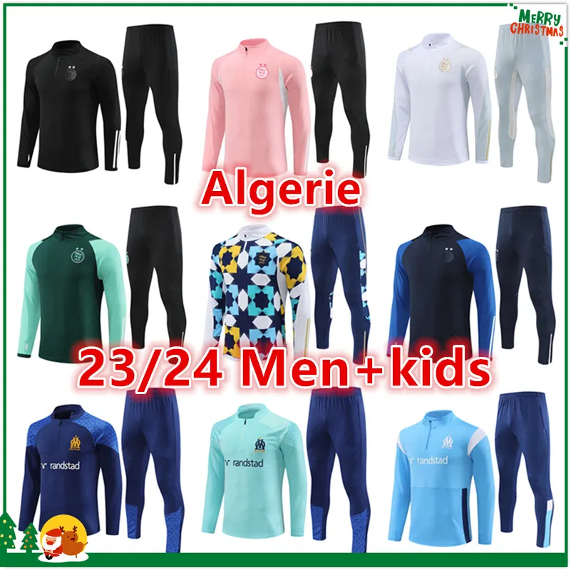 2023 2024 maillot algerie football tracksuit Men and kids om Marseilles 23  24 algeria soccer tracksuit Algerie training suit kit survetement foot