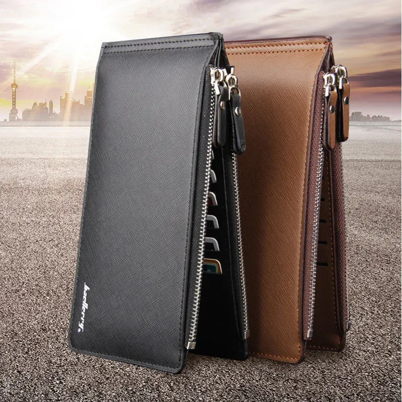 Large Capacity 16 Slots Card Holders Men Leather Wallet Famous Brand Money Purse Fashion Male Cash Coin Pocket