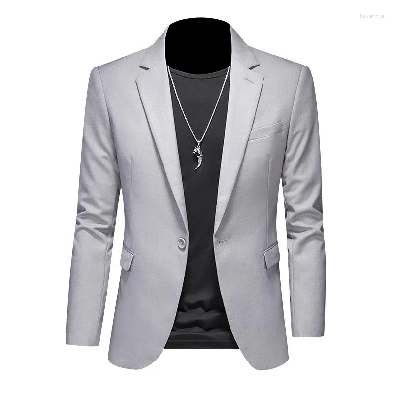 Erkekler Sıradan ince yakışıklı parti konforu düz renk yüksek kaliteli moda iş takım elbise ceket tek parça batı top m-6xl