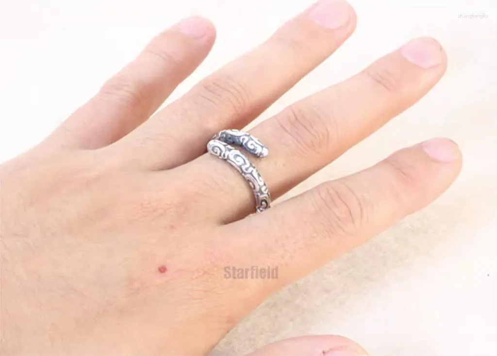Cluster Ringen S925 Sterling Zilver Intrekbare Verstelbare Ruyi Gouden Knuppel Mannen Paar Ring Gepersonaliseerde Sieraden Creatief Cadeau
