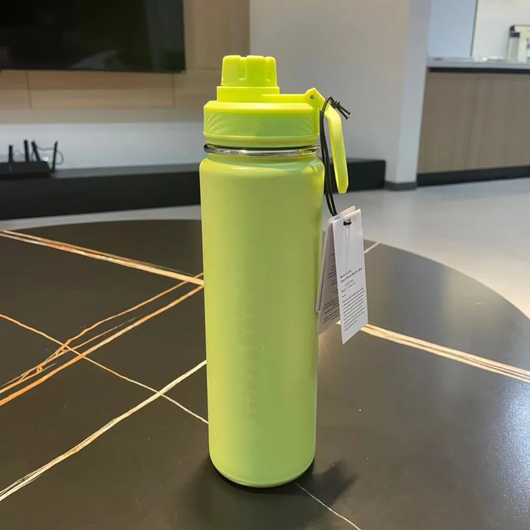 LL Logo Designer Edelstahl-Thermosflasche: Wasserflaschen, 710 ml, isolierter Becher, Edelstahl, reines Vakuum, tragbar, auslaufsicher, Outdoor-Yoga-Sportflasche