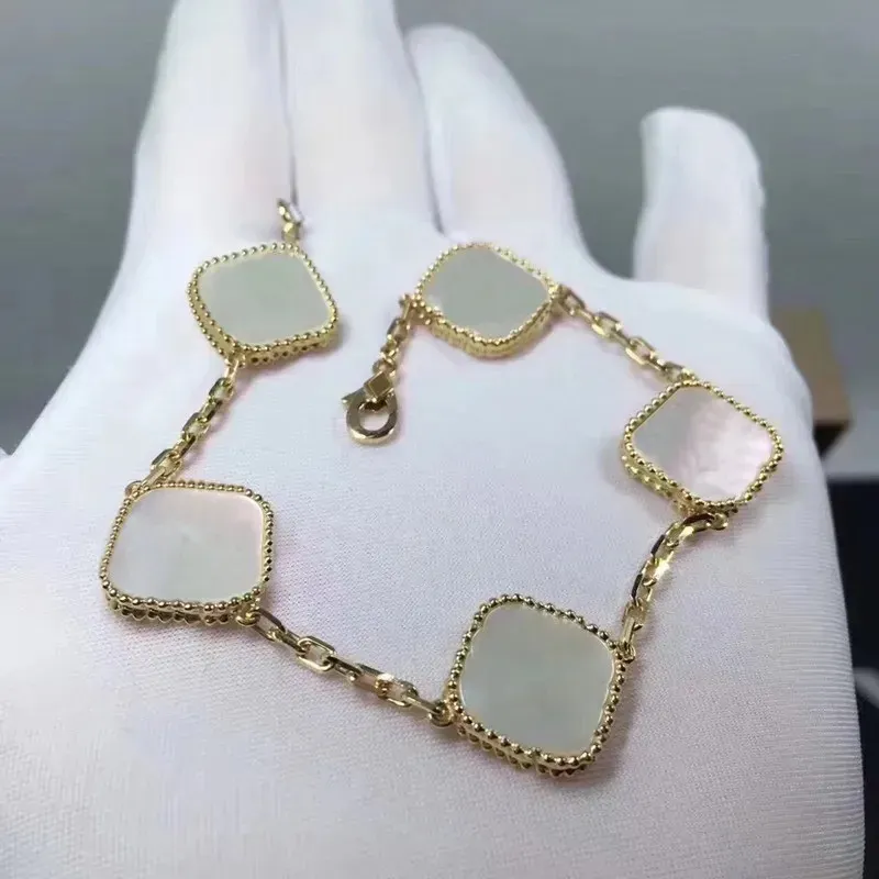 van klaver armband klavertje vier 18k gouden liefde armband hanger fonkelende kristallen diamant voor vrouwen meisje bruiloft moederdag sieraden