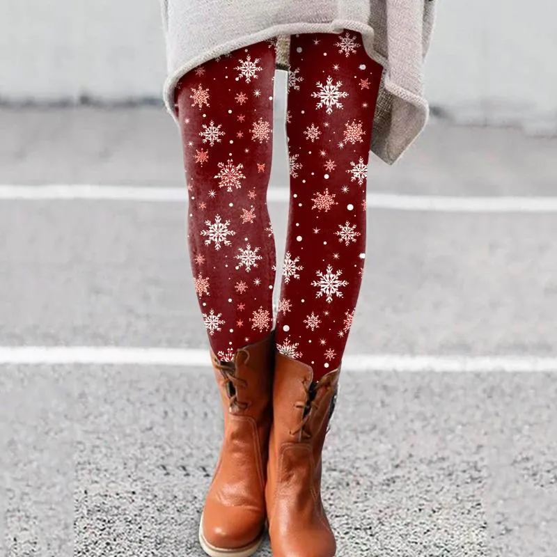 Santa Claus Head Print High Waist Womens Christmas Plus Size