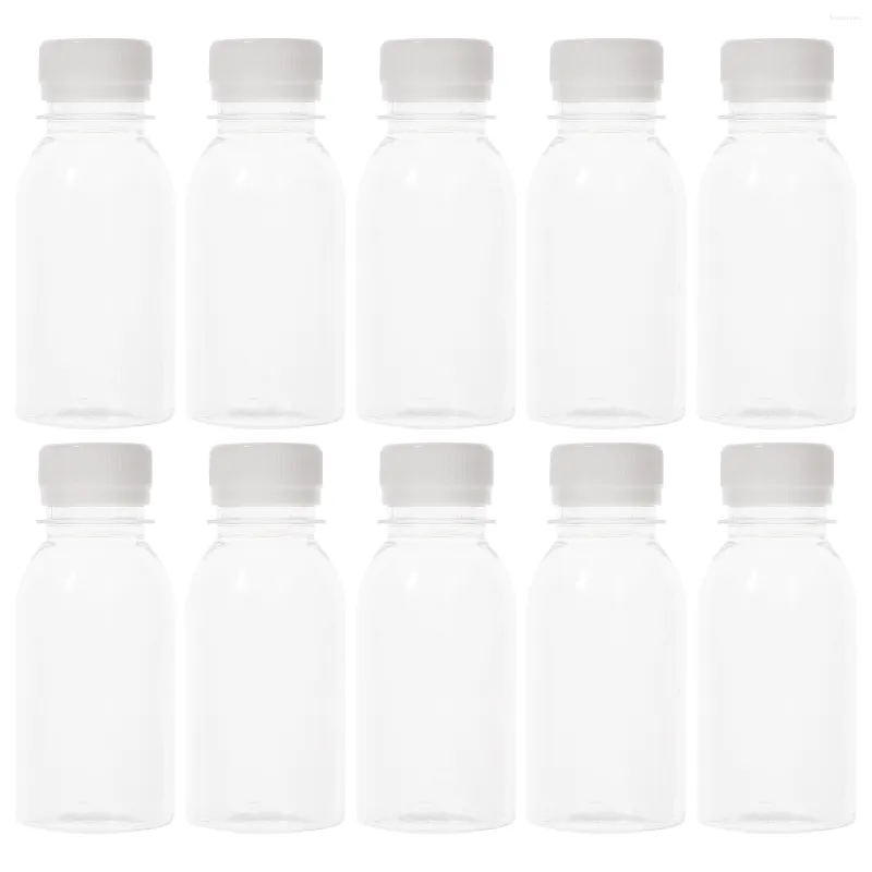 Take Out Containers 10 Pcs Milk Bottle Drink Container Multi-function Clear Bottles Transparent Juice Water Empty Abs Convenient Travel