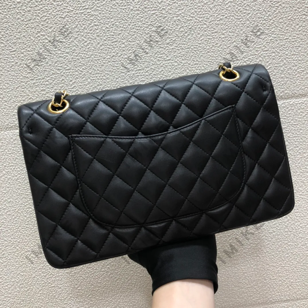 bolso de diseñador Bolso chan de calidad espejo Bolso de caviar Cuero de oveja y metal dorado y plateado Bolso bandolera para mujer con rayas cuadradas y letras dobles