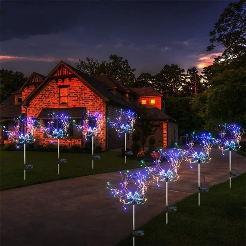 Waterproof LED Solar Firework Solar Pathway Lights For Outdoor Garden ...