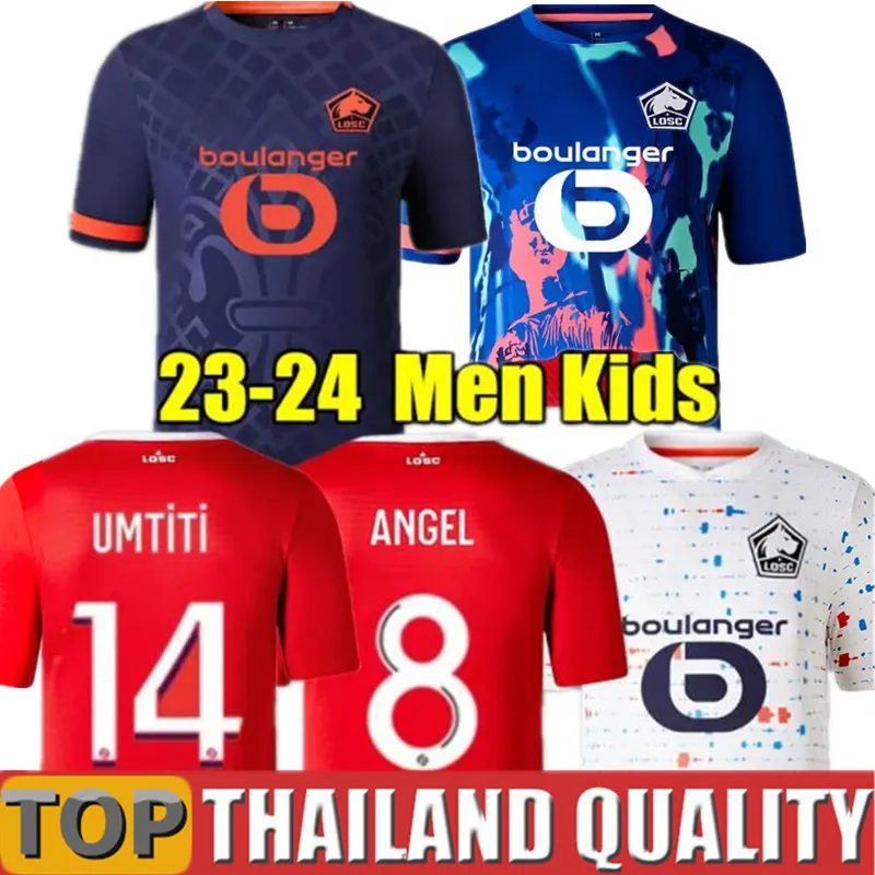 LOSC Lille 23 24 maglie da calcio 14 UMTITI 8 Angel CABELLA J DAVID YAZICI OUNAS maglia da calcio 2023 2024 via terza terza maglia da uomo Kit per bambini Attrezzatura