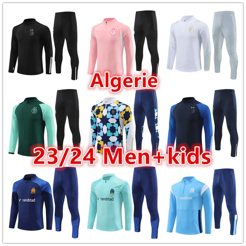 2023 2024 Maillot Algerie Football Tracksuit Men and Kids Om Marseilles 23 24 Geria Soccer Tracksuit Algerie Suit Superment Foot Chandal Futbol