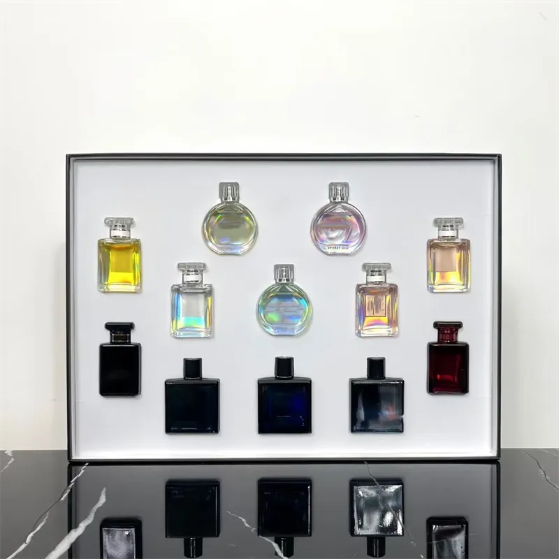 Merk 12 stks/set geur voor dame 7,5 ml 8 ml mini-formaat parfums originele kwaliteit met buiten doos en tas Parijs vrouwen parfums kerstcadeau snelle verzending