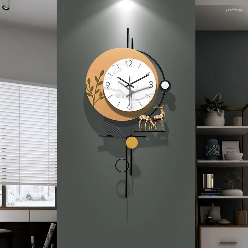 Modern Nordic Large Wall Clocks Homesense With Creative Metal Art
