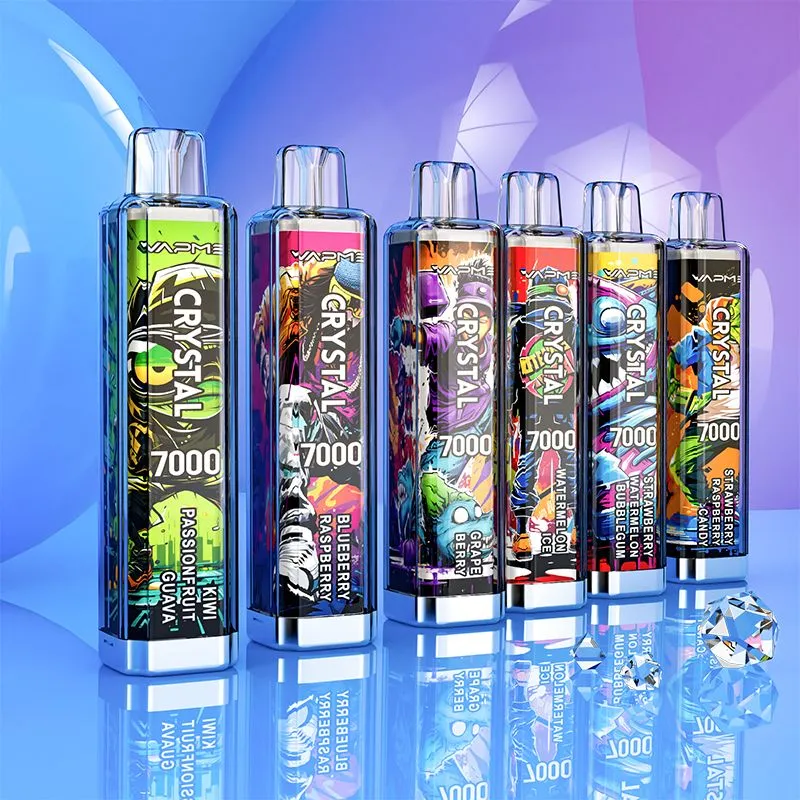 Crystal Bar Vape Puff 7000 Disposable Vapes E Cigarettes 850amh Battery