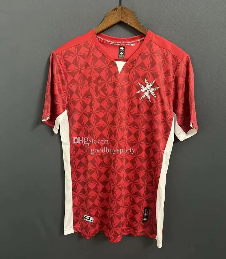 2324 Maglia nazionale di calcio da uomo della squadra nazionale di Malta Home Maglia da calcio classica rossa Uniforme manica corta t-shirt da calcio americana Maglie da futbol