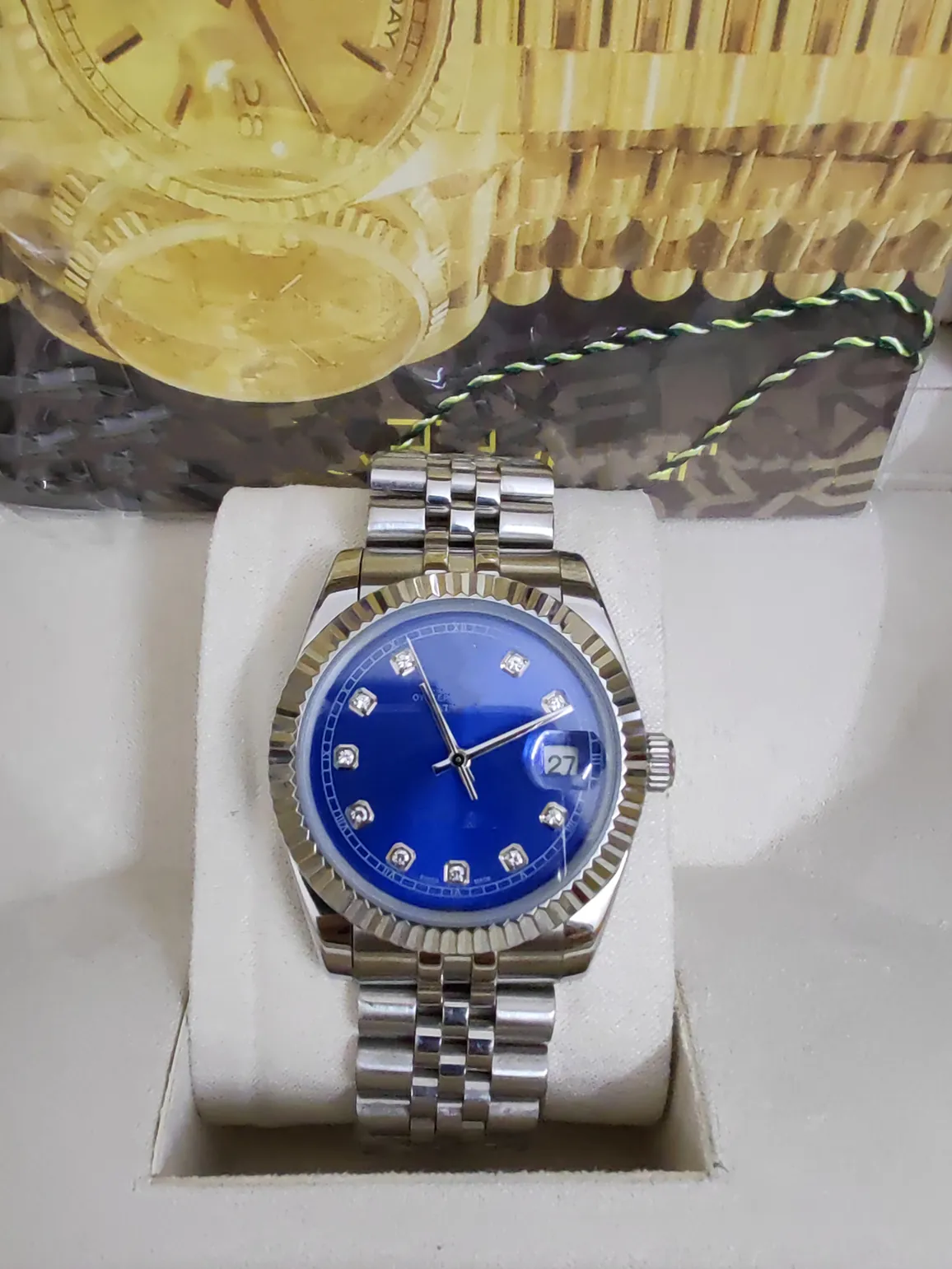 Com caixa original Relógio de luxo de alta qualidade 41mm Presidente Datejust 116334 Sapphire Glass Asia 2813 Movimento Mecânico Automático Mens Relógios 01