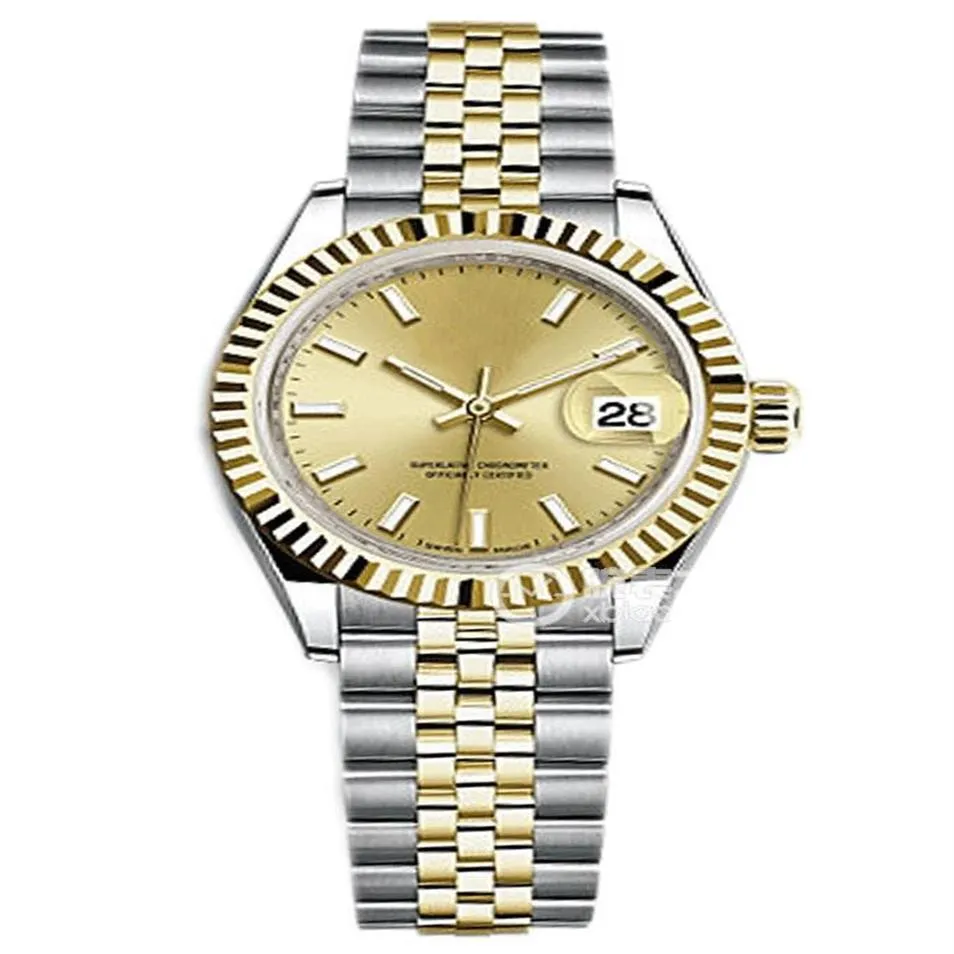 DHメーカー28mmレディース自動時計時計ムーブメントレディス279174永続的な女性デートwristwatches211b