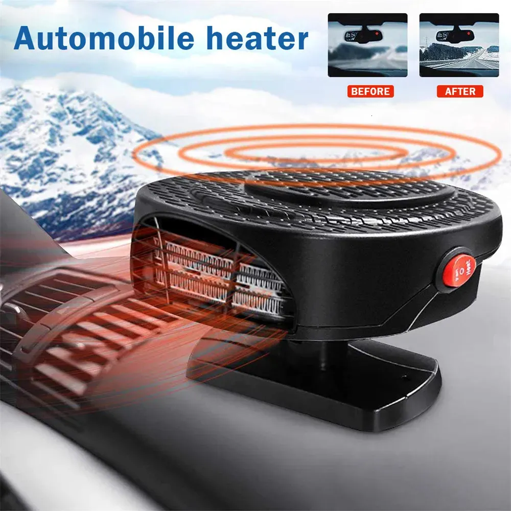 Secadores de cabelo portátil carro aquecedor ventilador de aquecimento 150w auto pára-brisa ajustável defogger de para caminhão rv 2 engrenagem isqueiro plug 230928