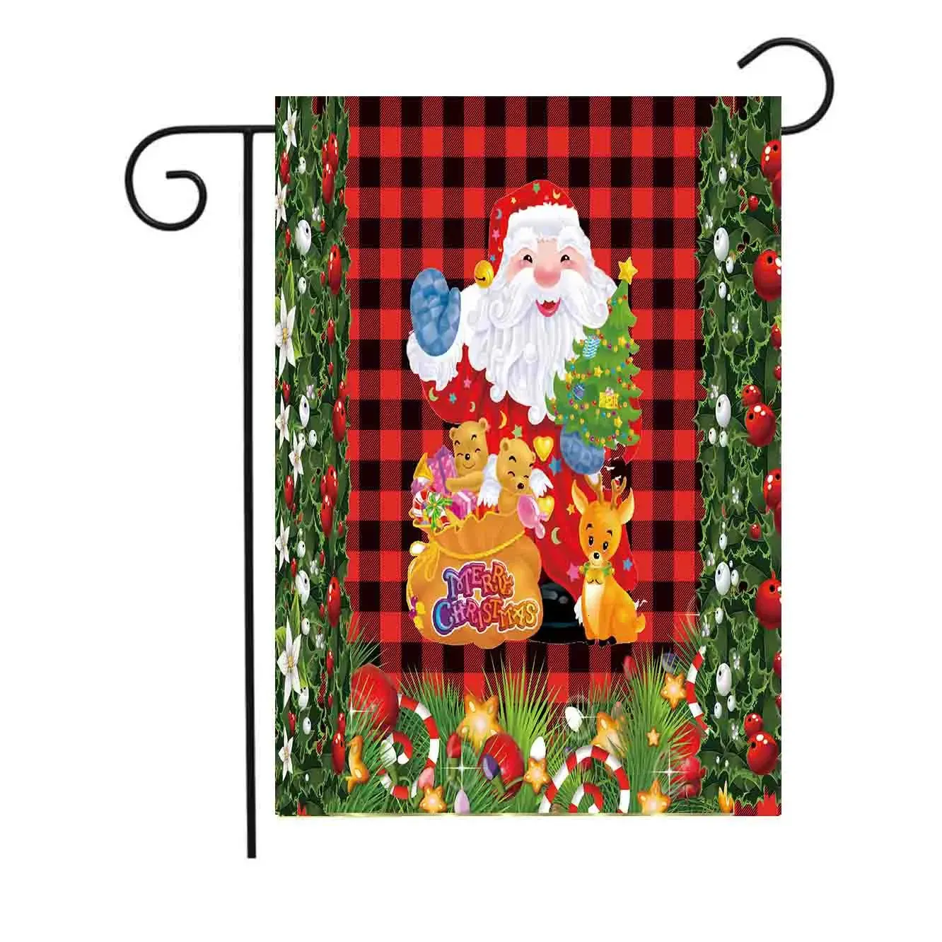 Outros suprimentos de festa de evento Bandeira de jardim de Natal Dupla impressa decorativa banner feriado 12/18 polegadas tecido impermeável 230928