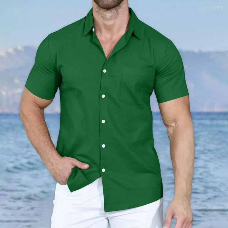 Camicie casual da uomo Top Camicia da ufficio da uomo elegante Abbigliamento T-shirt estiva in poliestere Colorfast Top Vita quotidiana