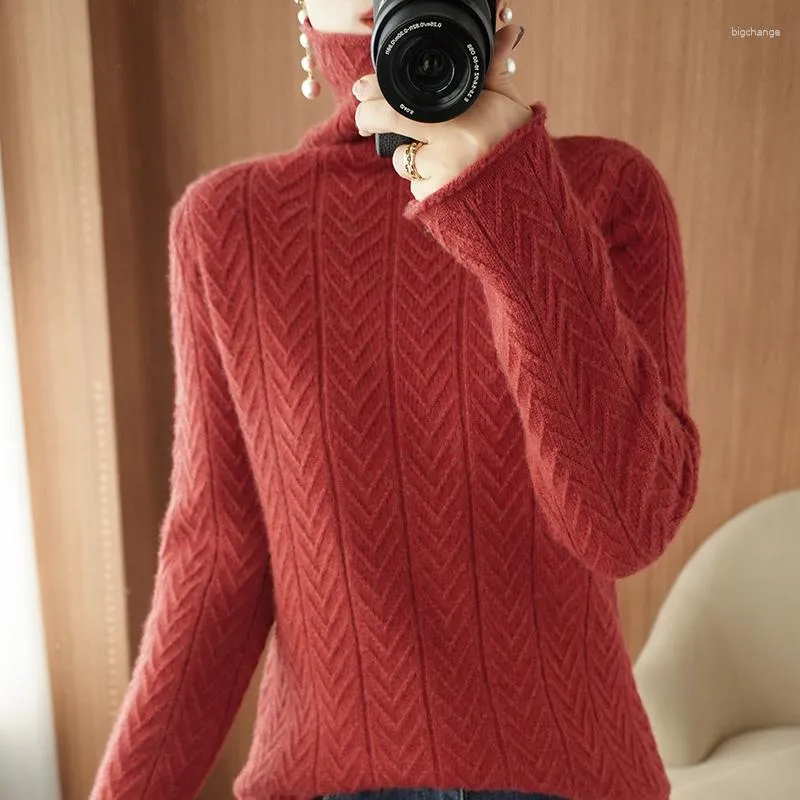 Женские свитера, шерстяные женские пуловеры с высокими лацканами и длинными рукавами, модная повседневная темпераментная блузка, однотонный молодежный свитер в форме полосы