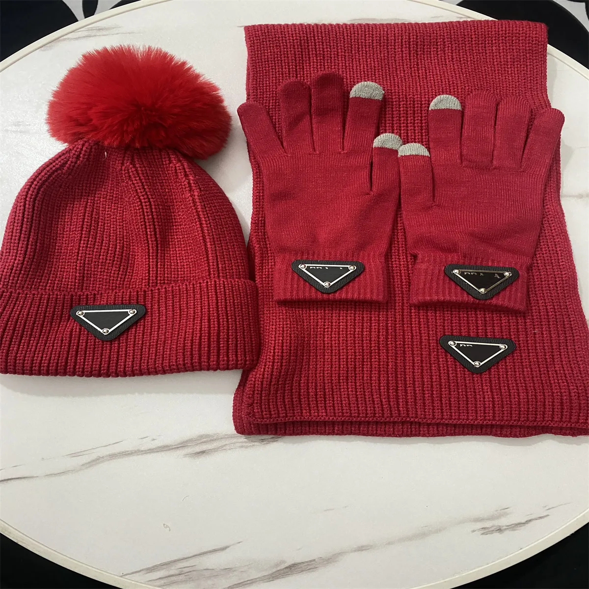 Luxe designer sjaal Hoed Handschoenset Dames muts Sjaalset Warme gebreide muts Winter Outdoor mode sjaal sjaal muts