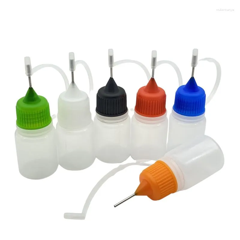 Garrafas de armazenamento 50pcs 5ml recarregável e-líquido conta-gotas de plástico com agulha de metal frasco líquido vazio frasco pe macio