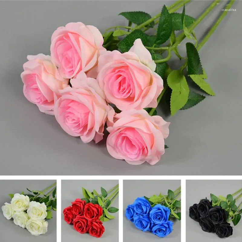 Decorative Flowers 5-10pcs Silk Rose Artificial Flower Head Bouquet Chritmas Pographic Prop Weeding Decoration.Office Living Room Home Decor