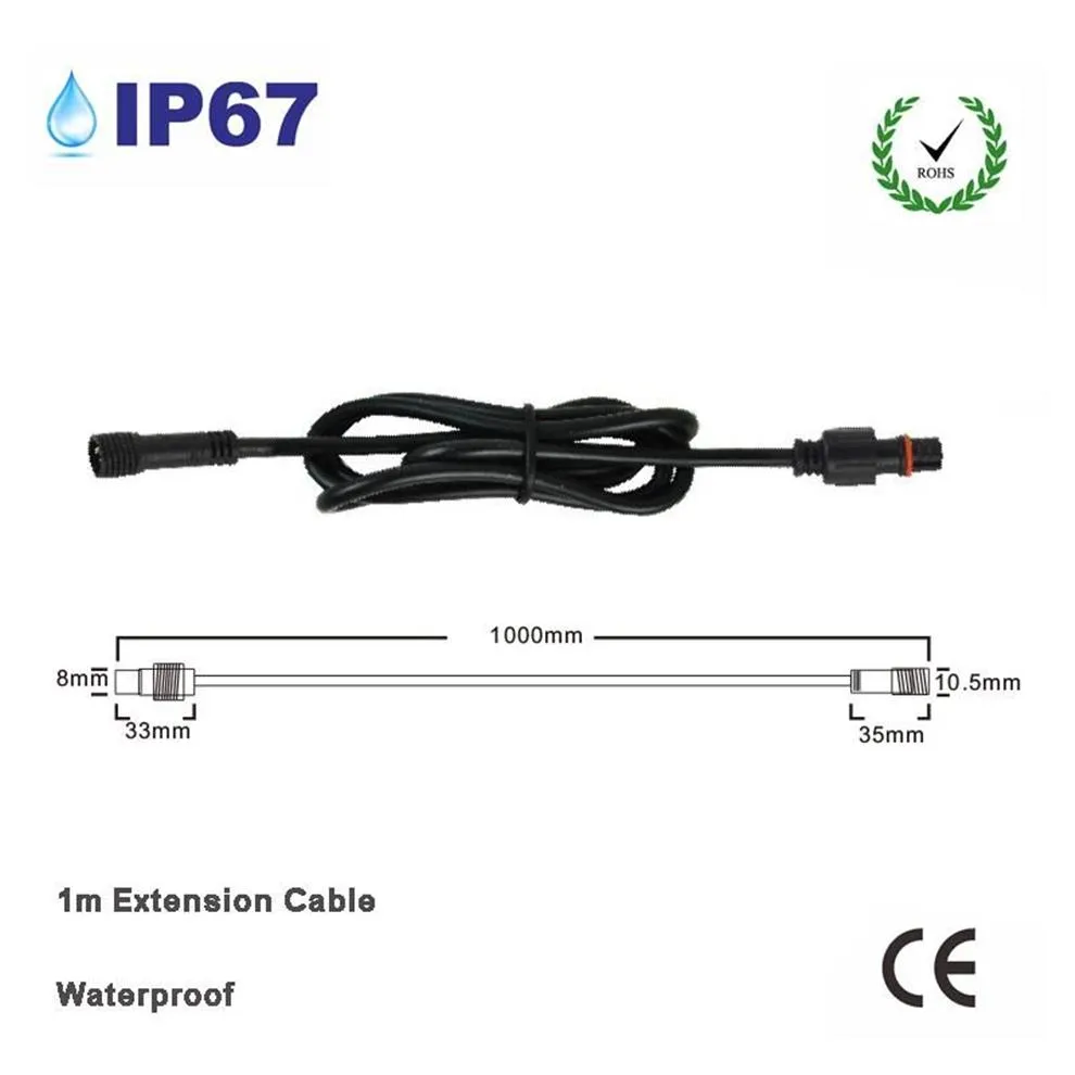 Downlights Silicone Wire 1 Meter Waterproof Cord Extension Cable And Shunt For 12V 24V Lighting Lamp 10pcs284y