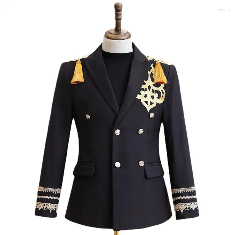 Mens Suits Mens Steampunk Military Drummer Punk Jacket Double