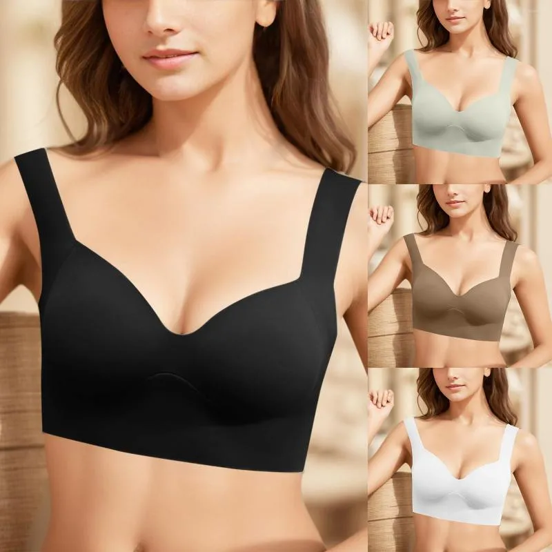 Bras Womens Traceless Small Chest Gathers To Show Large Underwear