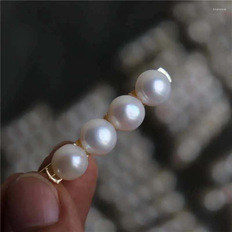 Pinces à cheveux en perles d'eau douce naturelles, 1 pièce, pince à cheveux pour femmes, bijoux blanc, charme baroque, épingle à cheveux, accessoires, Barrettes de couleur or