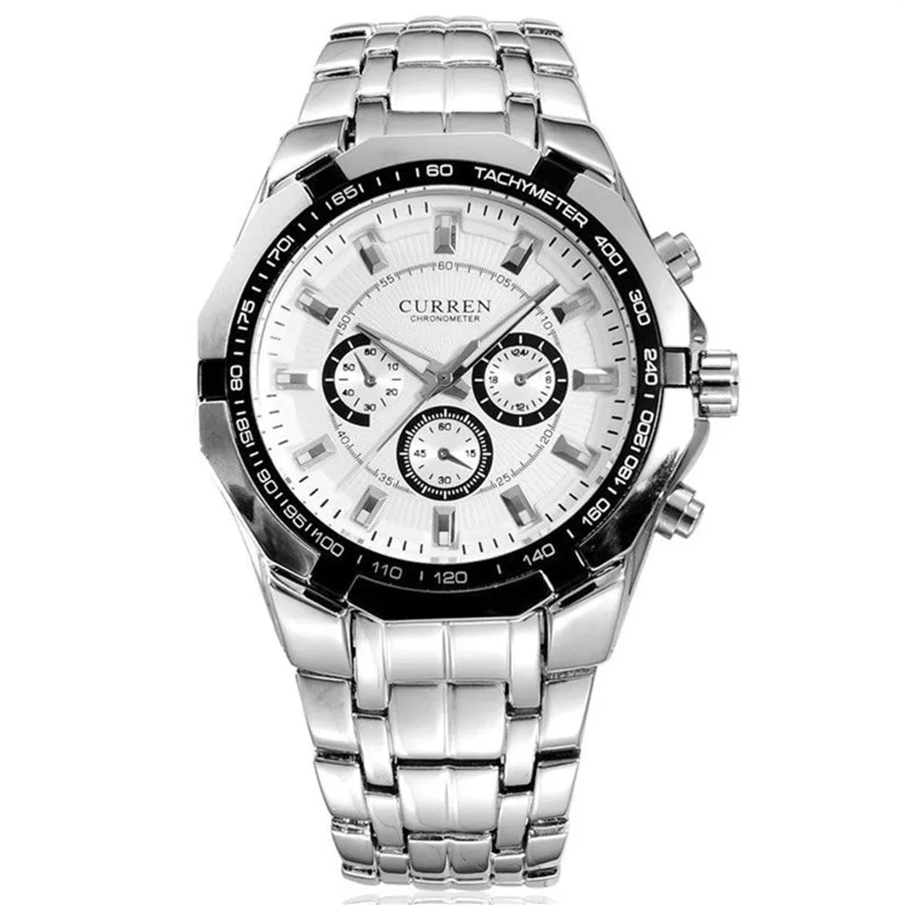 Curren hommes quartz entièrement en acier inoxydable militaire décontracté sport montres étanche marque relogio masculino montre-bracelet 21200D