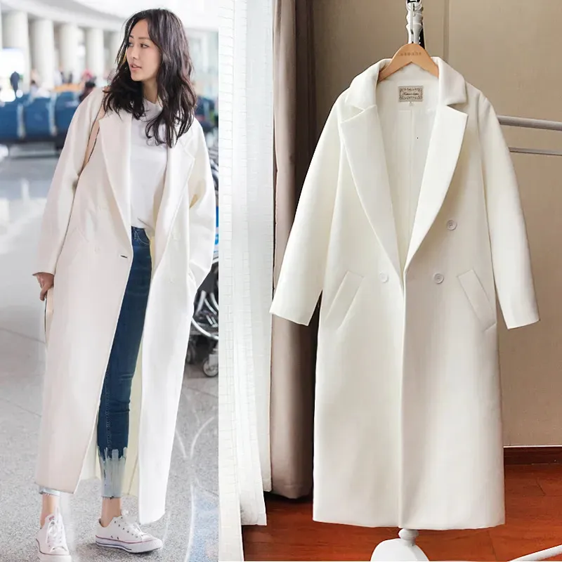 Mélanges de laine pour femmes automne femmes manteau Harajuku vêtements de rue coréen grande taille veste en velours blanc laine femme 230928