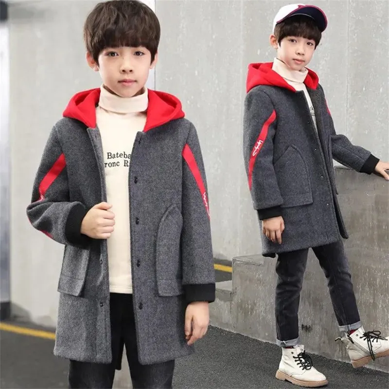 通販 送料無料  Kids Woolen Hooded Mens Fashionable 2023 Jackets With Boys その他