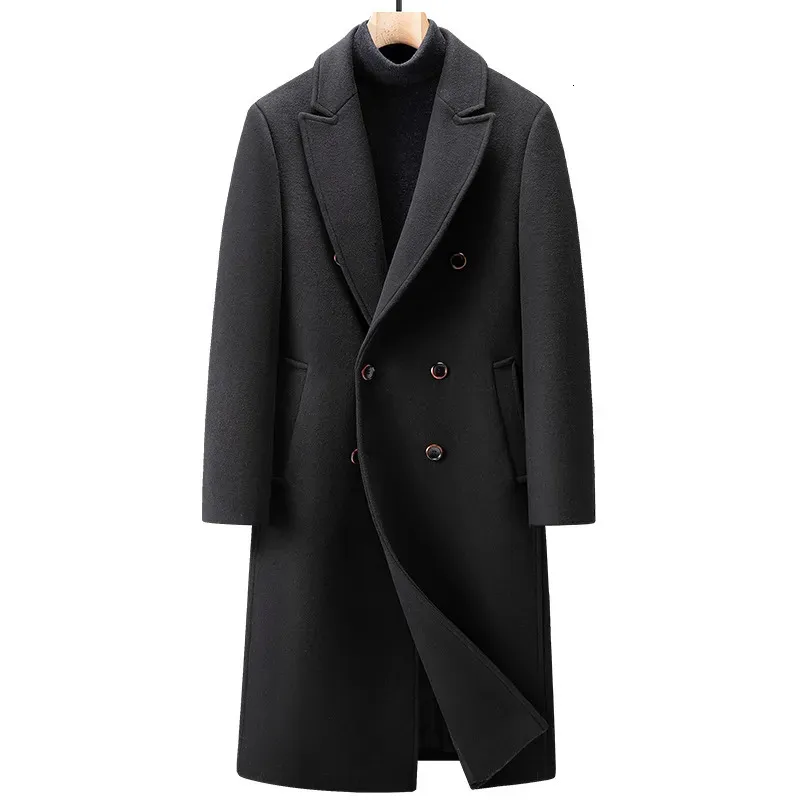 Men's Wool Blend Long Woolen Trench Coat Winter Jacket Casual Dress Size  M-4XL from Dhgate Men's Wool & Blends