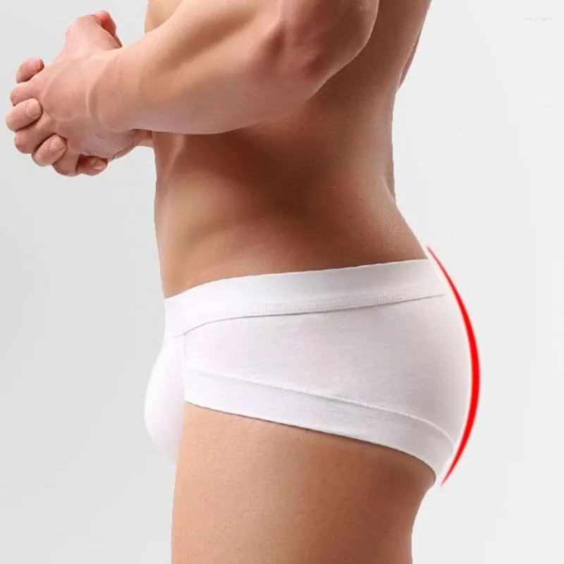 Cuecas elegantes homens leves sexy puro cor boxer u convexo cuecas de tecido macio para treino