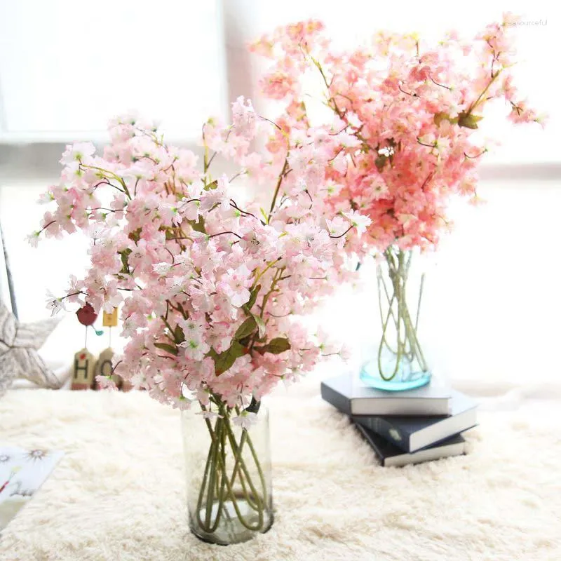 Decorative Flowers 95.8CM Cherry Blossoms Artificial Gypsophila Fake DIY Wedding Decoration Home Bouquet Faux Branch