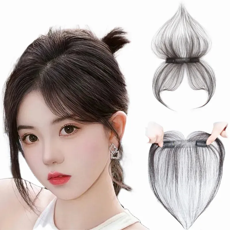 Lace S Anemone Natural Baby Hair Air Bang Clip in Human Bangs Invisible Edge Replacement Fringe Paut Hairfing For Women 212cm 230928