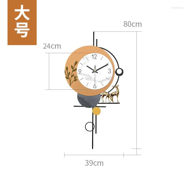 Modern Nordic Large Wall Clocks Homesense With Creative Metal Art Background Large, Lightweight