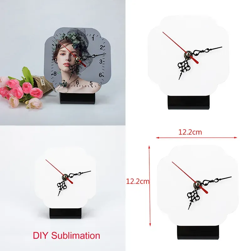 Sublimation MDF Wooden Photo Frame Blank Printable Pattern With Clock DIY Woodblock Print Christmas Gifts