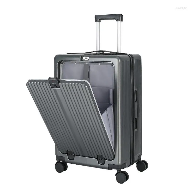 Multifunctional Front Open 26 Inch Luggage With Cup Holder 20 Inch Suitcase  For Men, Boarding Travel Case Trunk With One Button Capacity From  Dressingirl, $139.56