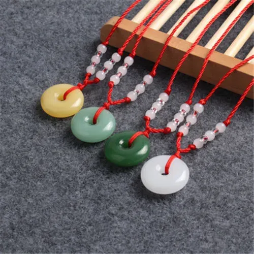 Natuurlijke veelkleurige jade donut hanger agaat ketting mode-accessoires charme sieraden