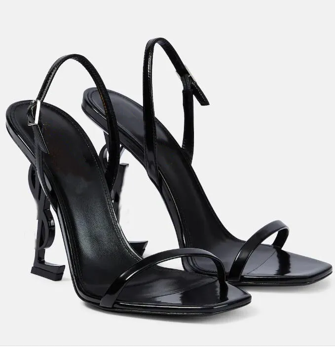 Elegant Designer Womens Sandals OPYUM Black Shoes Sandals Shoes Bottom High Heels Black Pointed Toes Pumps yl Dress Shoes Mid Heeled Party